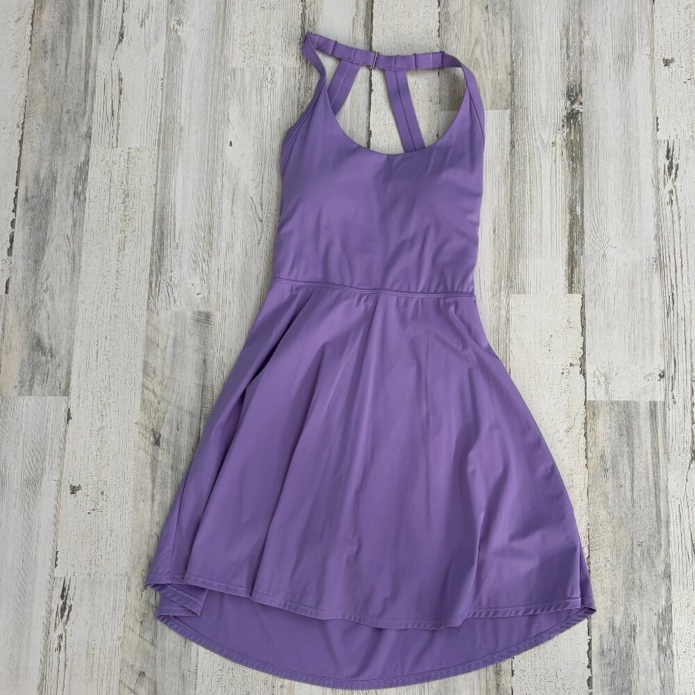 IUGA Women's Size Large Workout Dress w/Built In Shorts & Bra Open Back Purple - Picture 3 of 5